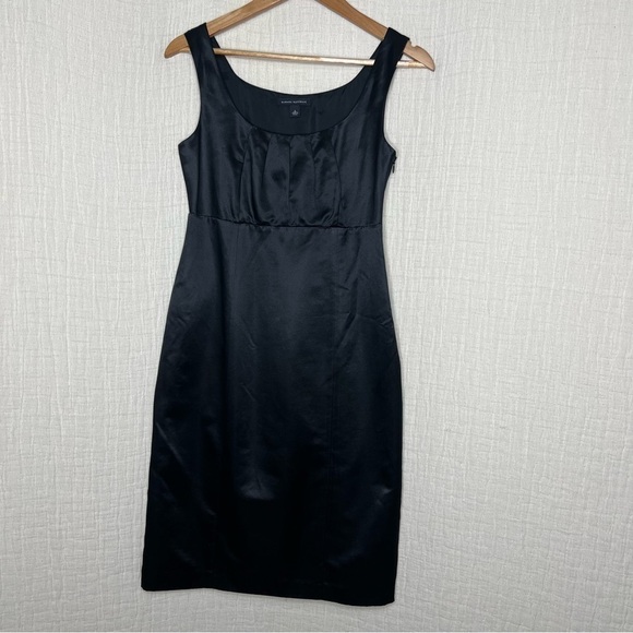 Banana Republic Silk Cotton Black Sheath Cocktail Dress LBD size 2 - Picture 5 of 7